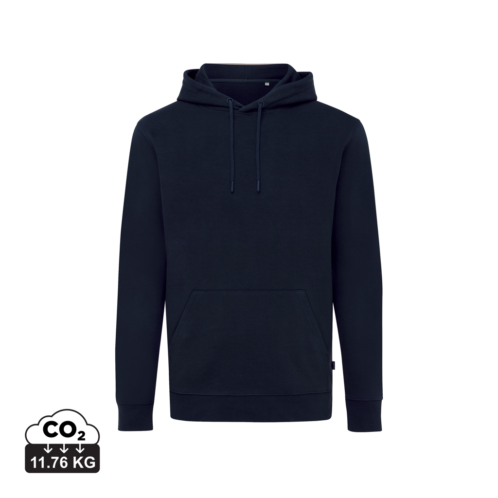 Sweat capuche unisexe publicitaire coton recyclé 340g Iqoniq Jasper Bleu marine